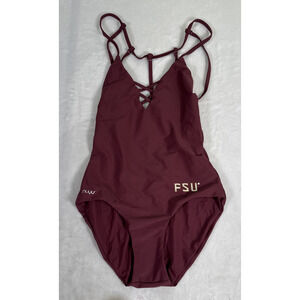 Nuyu Girl Florida State FSU One Piece Criss Cross Bathing Suit Swim NWT Charity